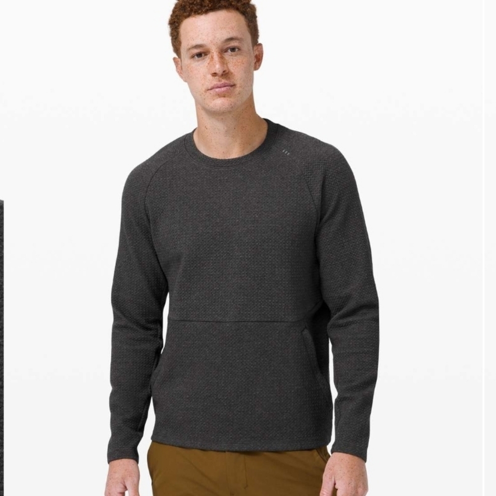 Lululemon At Ease Crew Mens Size Small Heathered Black